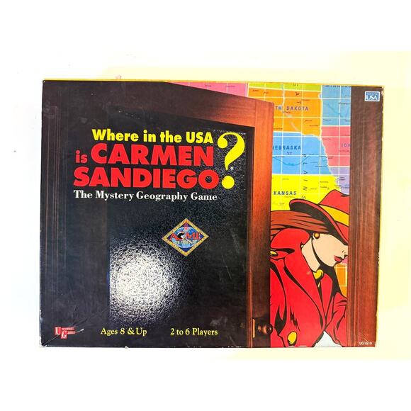 Where in the USA is Carmen Sandiego Board Game 1992 Mystery Geography Vintage - Picture 1 of 7